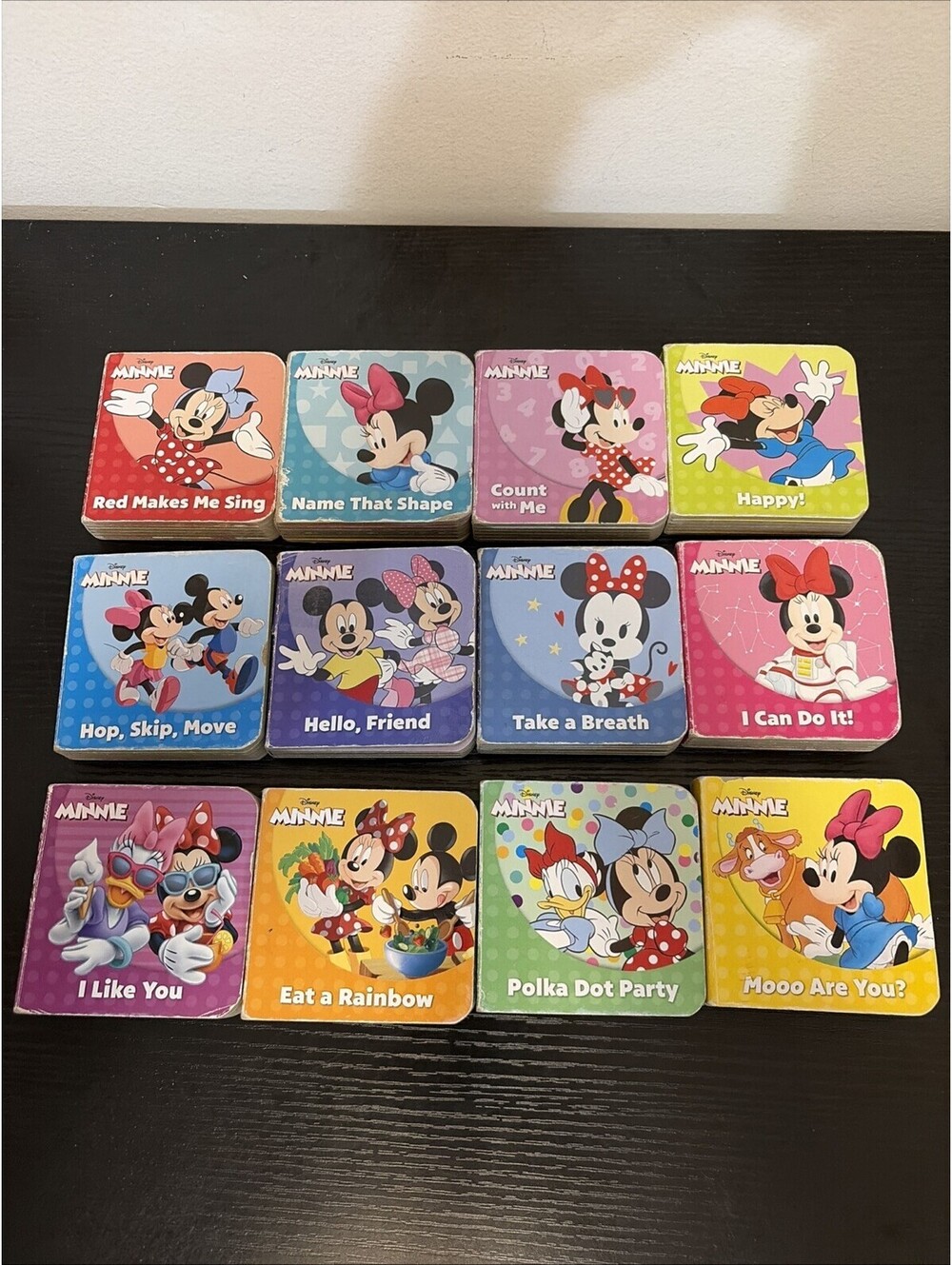 Disney Mini Board Books Lot Of 12 Mickey & Minnie Mouse Kids 3x3 Baby Toddler